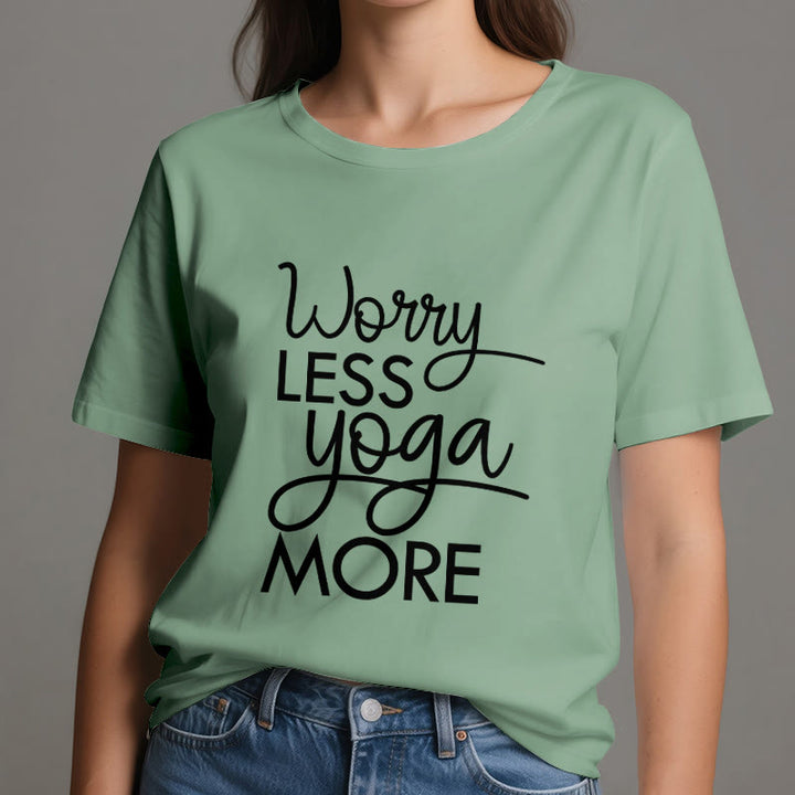Olivenorma "WORRY LESS, YOGA MORE" YOGA Lover Tee Meditation T-Shirt - image 18