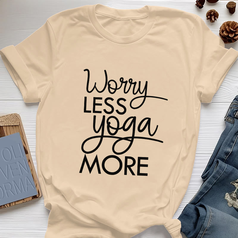 Olivenorma "WORRY LESS, YOGA MORE" YOGA Lover Tee Meditation T-Shirt - Yellow - 2XL - image 9