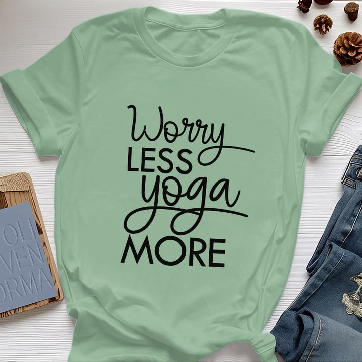 Olivenorma "WORRY LESS, YOGA MORE" YOGA Lover Tee Meditation T-Shirt - Light Green - 2XL - image 17