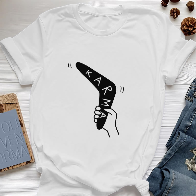 Olivenorma "KARMA" Funny Yoga Work Out Fitness T-Shirt - White - 2XL - image 0