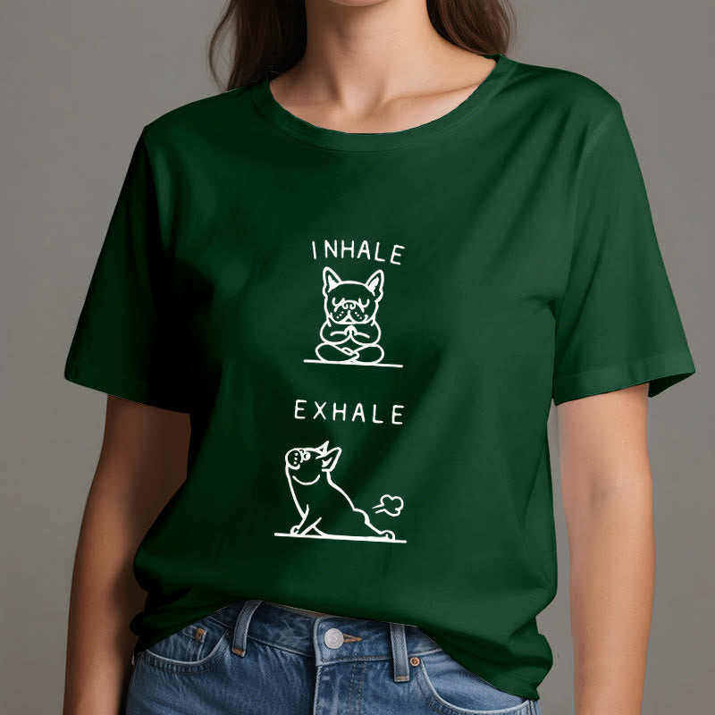 Olivenorma Bulldog "INHALE & EXHALE" Funny Spiritual T-Shirt - image 20