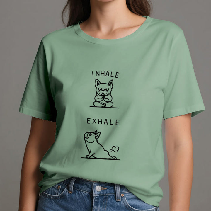 Olivenorma Bulldog "INHALE & EXHALE" Funny Spiritual T-Shirt - image 18