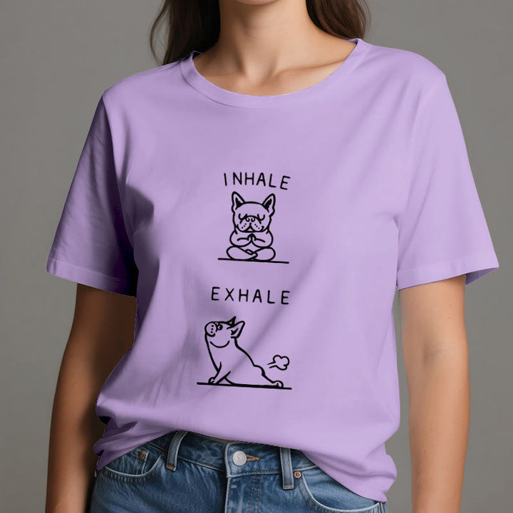 Olivenorma Bulldog "INHALE & EXHALE" Funny Spiritual T-Shirt - image 16