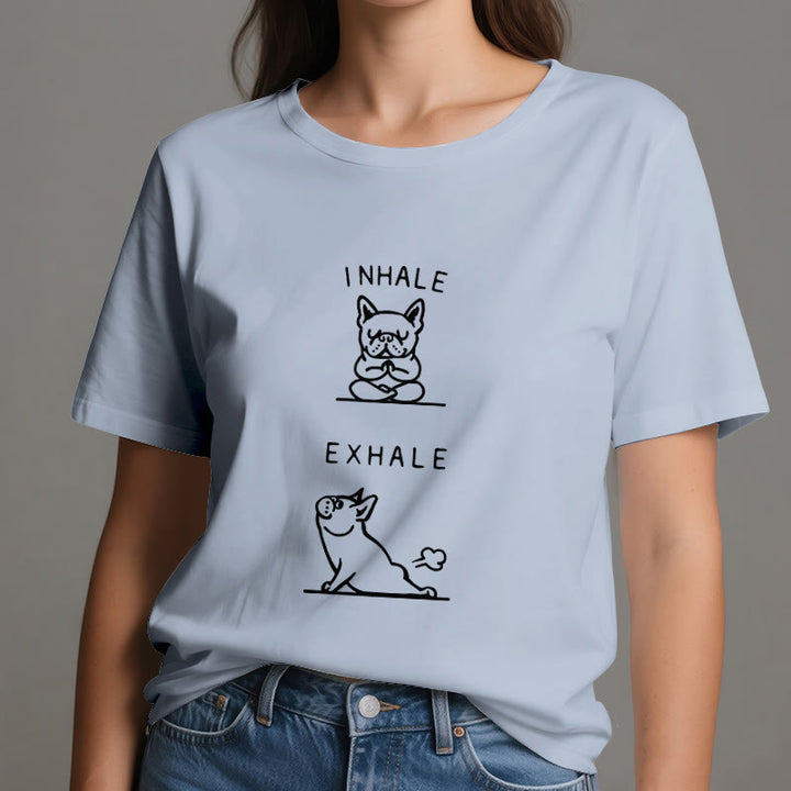 Olivenorma Bulldog "INHALE & EXHALE" Funny Spiritual T-Shirt - image 12