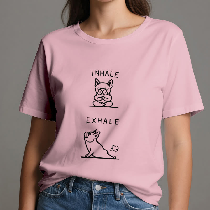 Olivenorma Bulldog "INHALE & EXHALE" Funny Spiritual T-Shirt - image 14