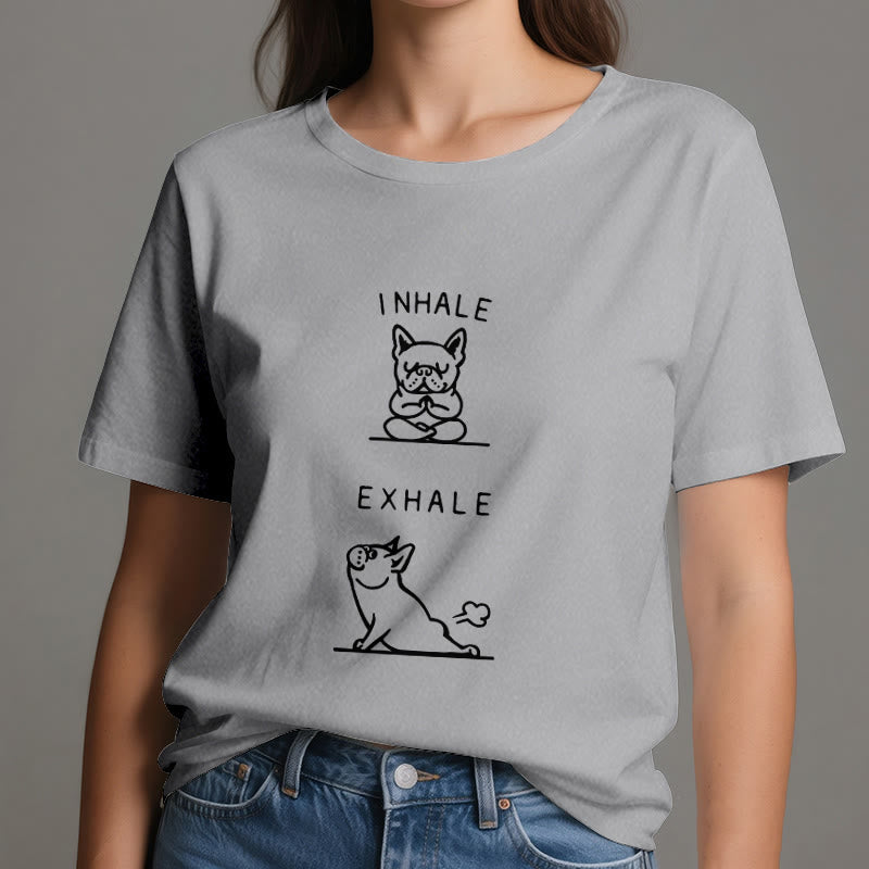 Olivenorma Bulldog "INHALE & EXHALE" Funny Spiritual T-Shirt - image 8