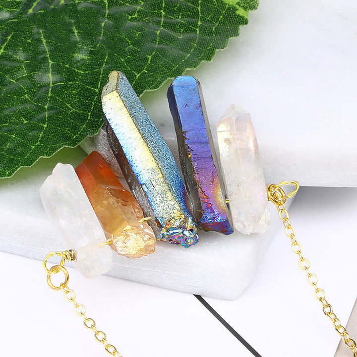 Olivenorma Natural Crystal Rough Mixed Color Crystal Pendant Necklace - image 2
