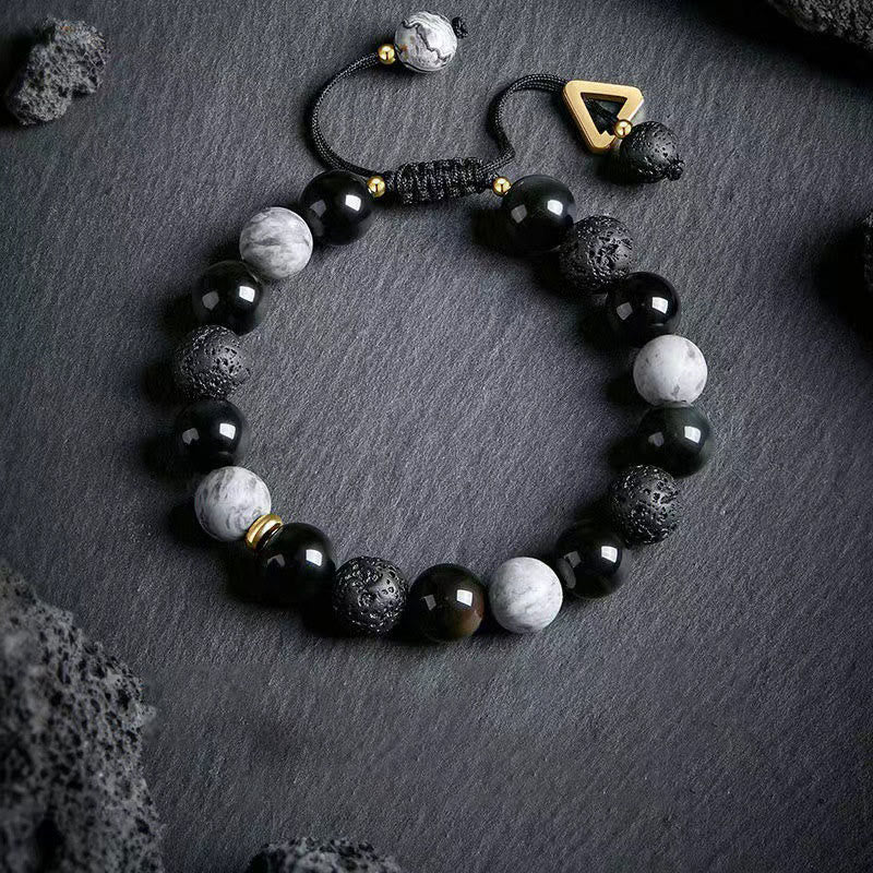 Olivenorma "Dreamlike Night" Lava Stone Adjustable Braided Bracelet - image 1
