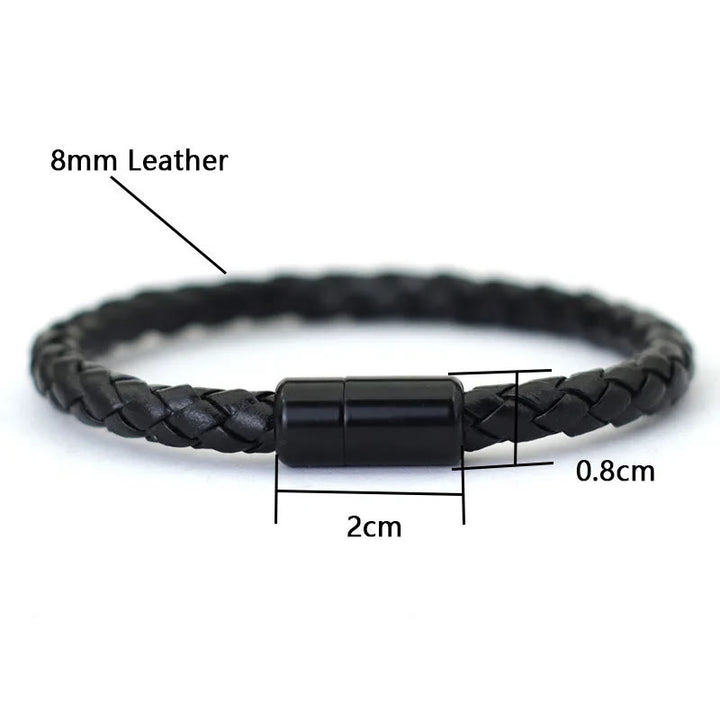 Olivenorma 3Pcs Tiger Eye Stone Leather Bracelet Set - image 6