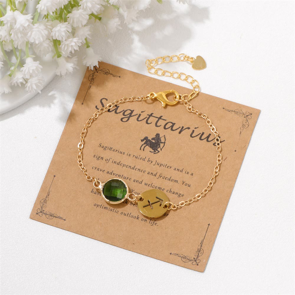 Olivenorma 12 Constellations Zodiac Birthstone Adjustable Bracelet - Sagittarius - image 0