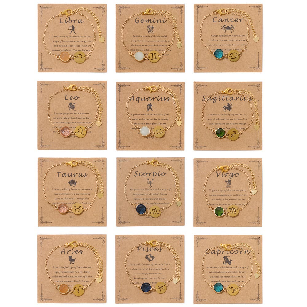 Olivenorma 12 Constellations Zodiac Birthstone Adjustable Bracelet - image 15