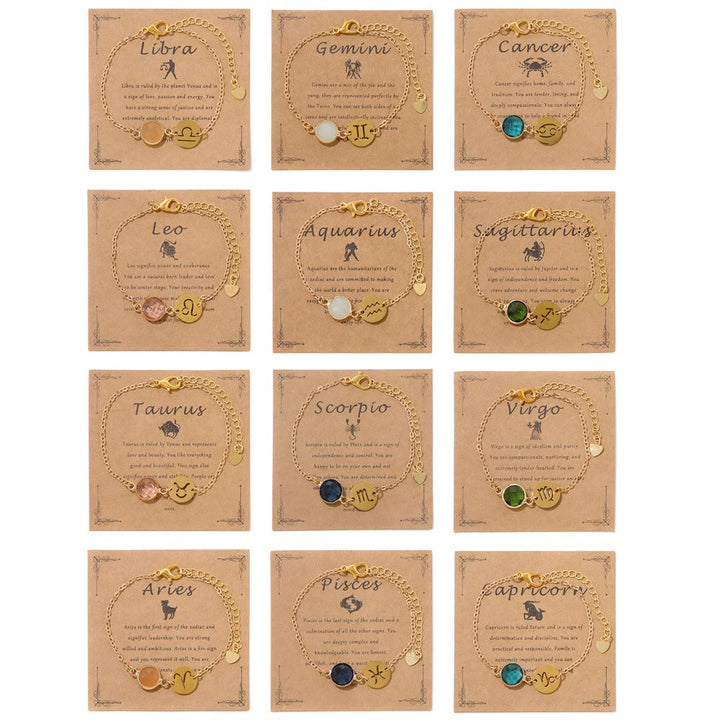 Olivenorma 12 Constellations Zodiac Birthstone Adjustable Bracelet - image 15