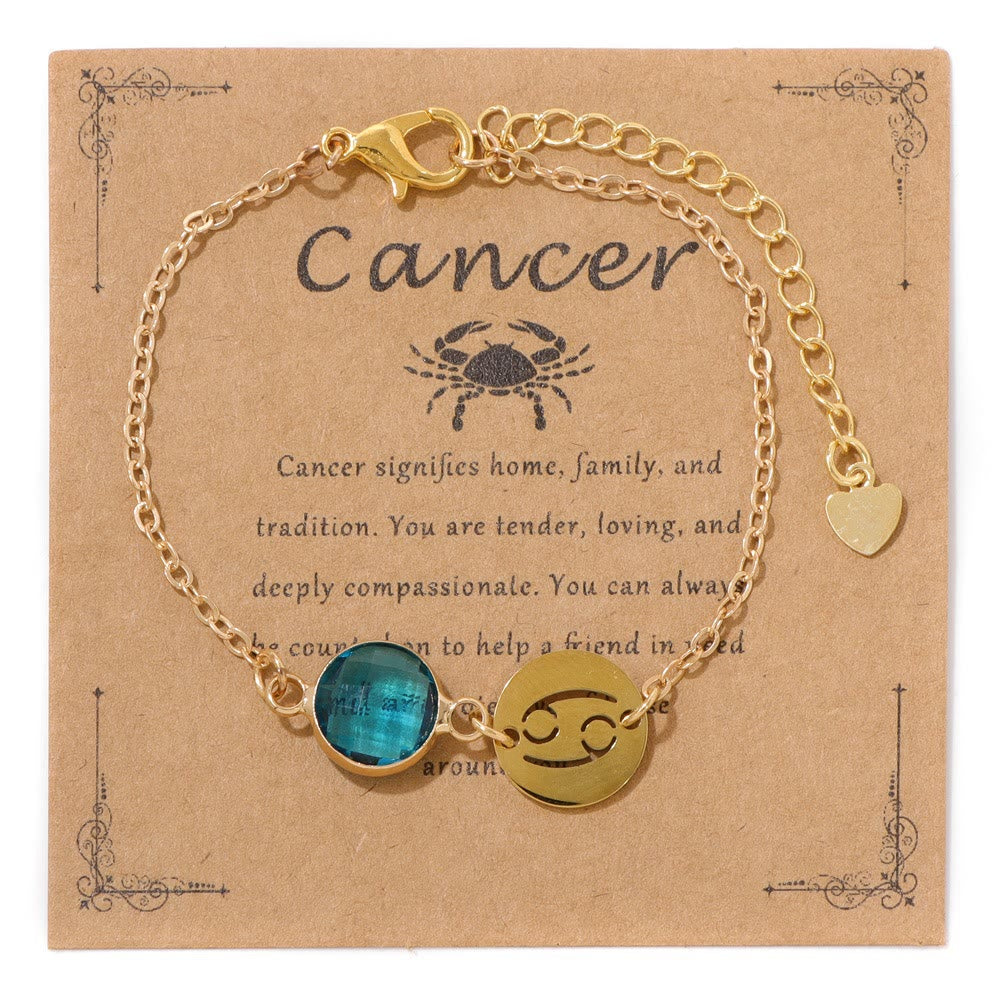 Olivenorma 12 Constellations Zodiac Birthstone Adjustable Bracelet - Cancer - image 10