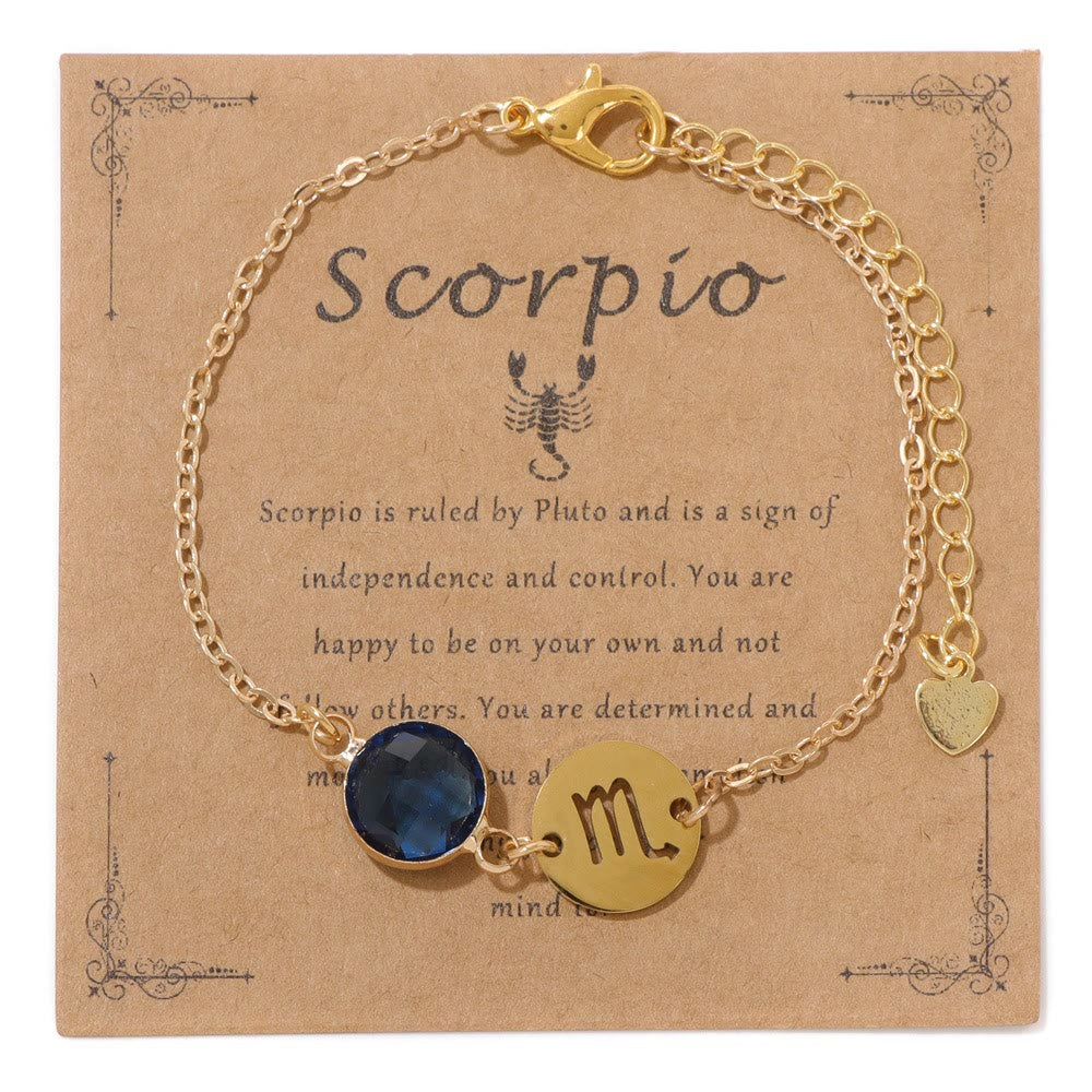 Olivenorma 12 Constellations Zodiac Birthstone Adjustable Bracelet - Scorpio - image 14