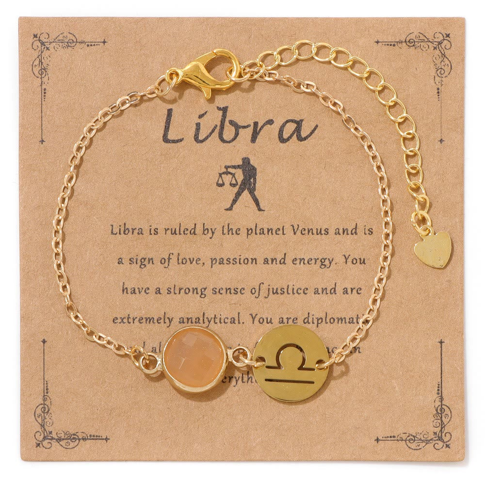 Olivenorma 12 Constellations Zodiac Birthstone Adjustable Bracelet - Libra - image 13