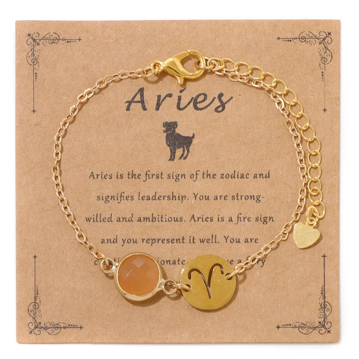 Olivenorma 12 Constellations Zodiac Birthstone Adjustable Bracelet - Aries - image 7