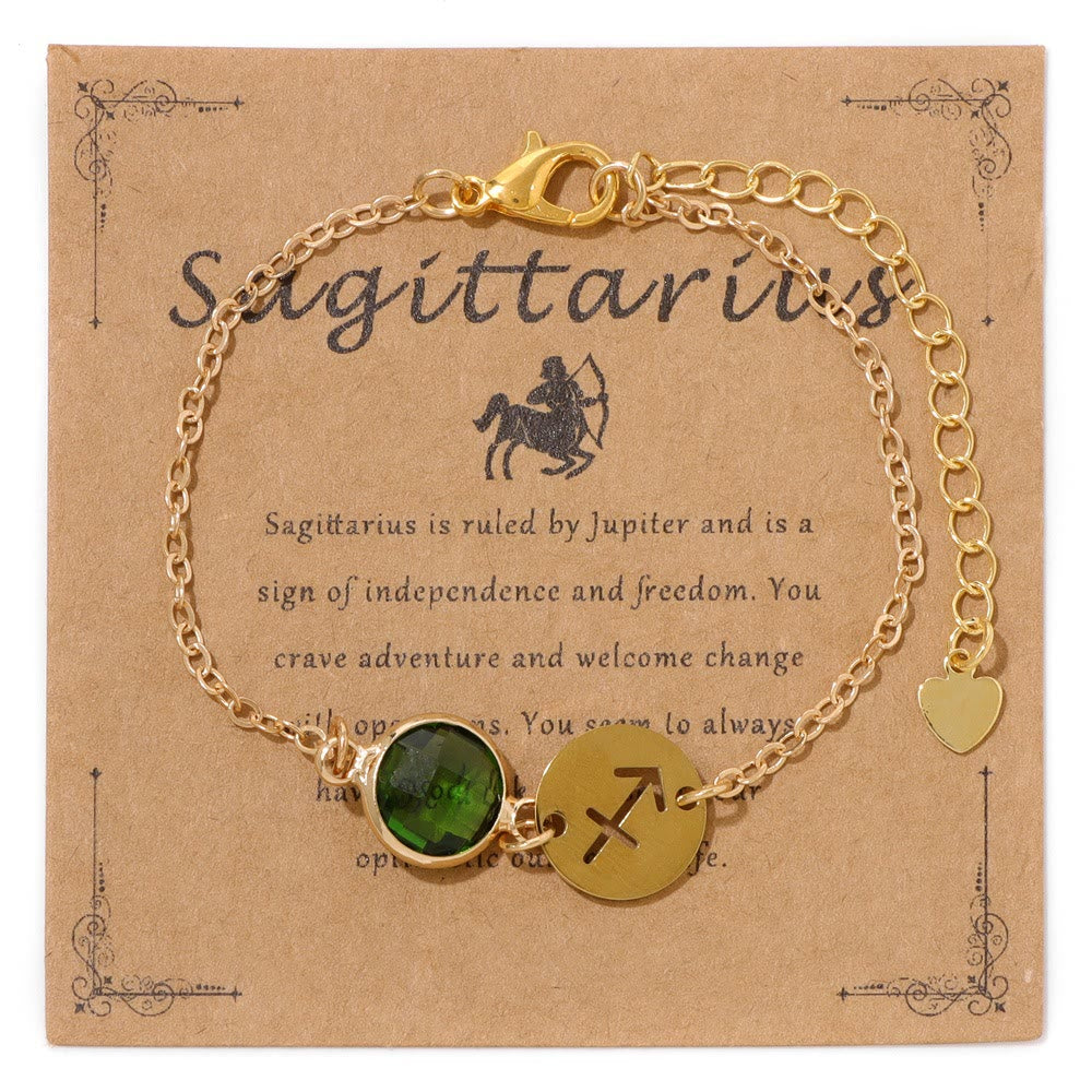 Olivenorma 12 Constellations Zodiac Birthstone Adjustable Bracelet - image 2
