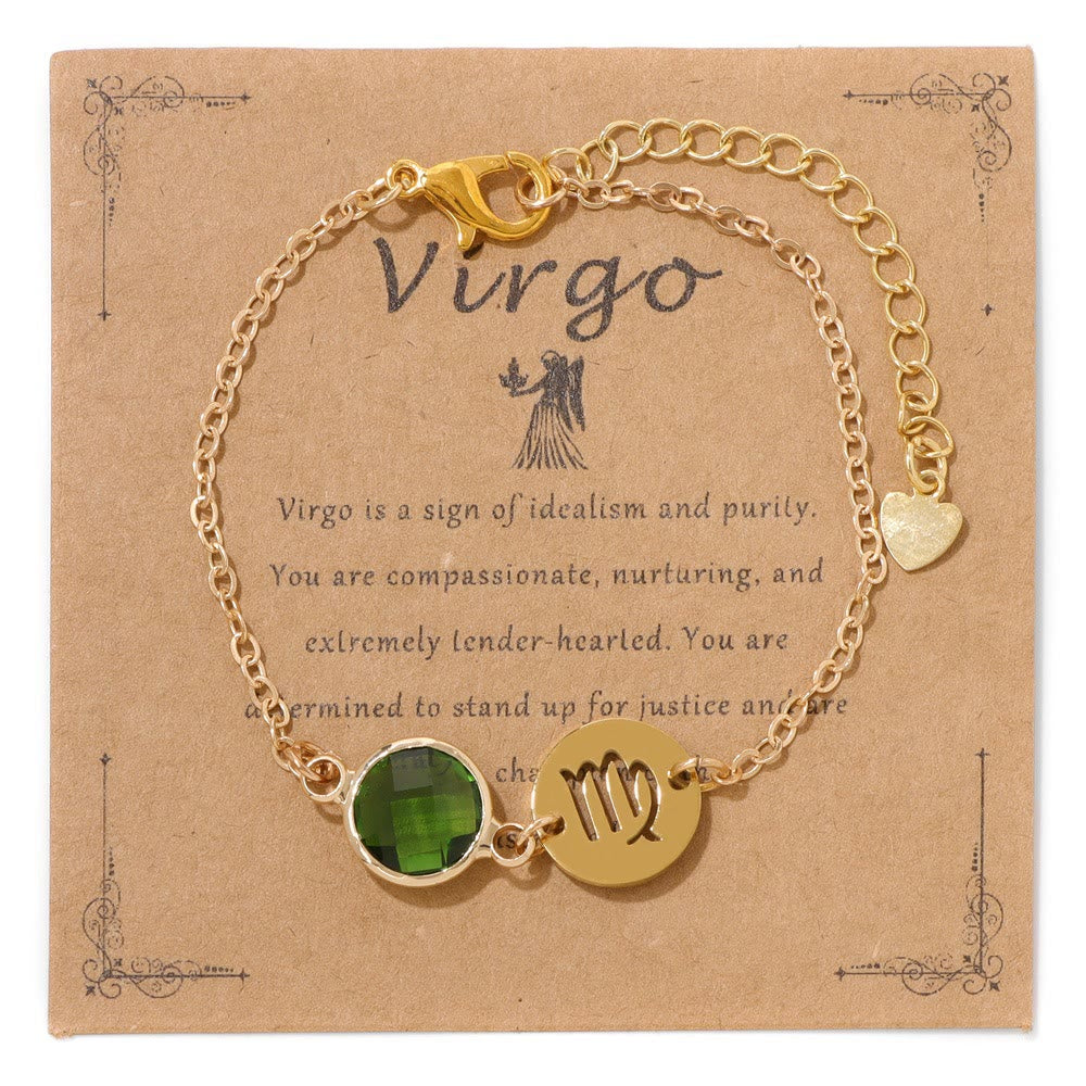 Olivenorma 12 Constellations Zodiac Birthstone Adjustable Bracelet - Virgo - image 12