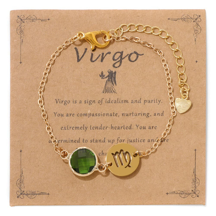 Olivenorma 12 Constellations Zodiac Birthstone Adjustable Bracelet - Virgo - image 12