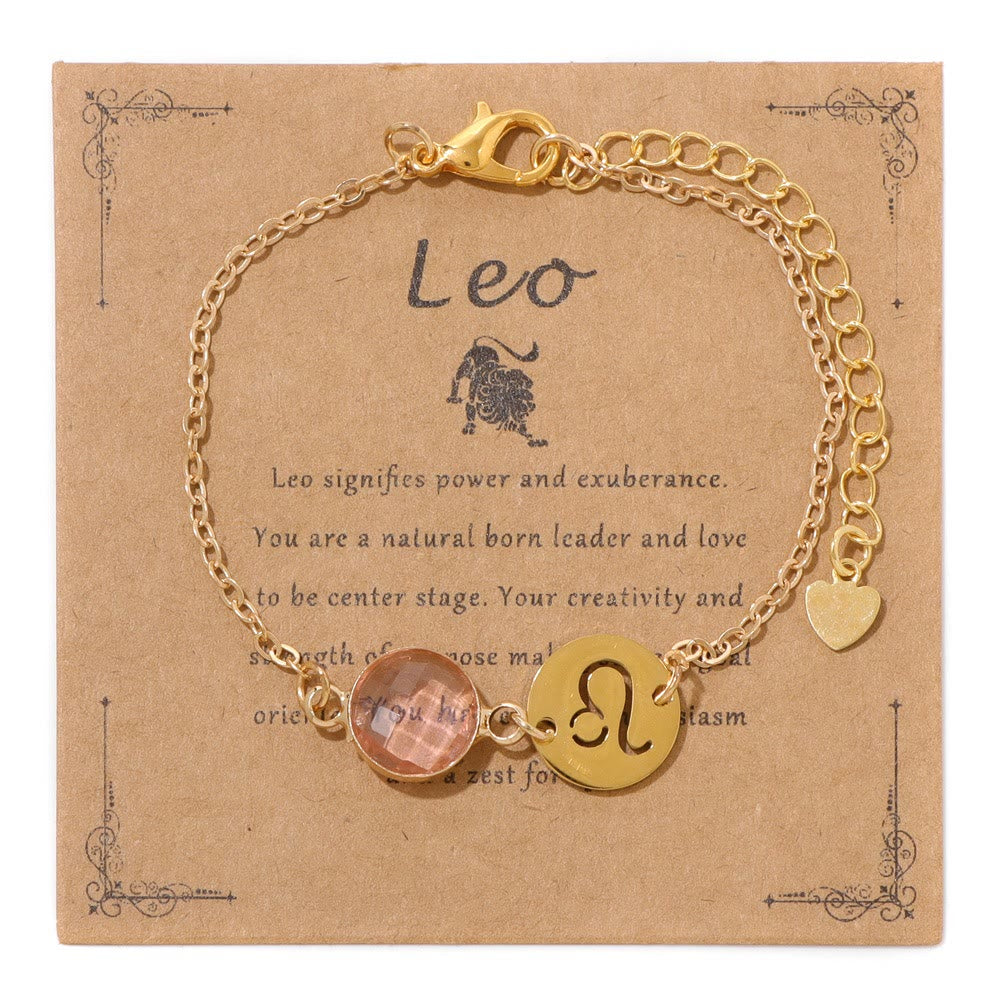 Olivenorma 12 Constellations Zodiac Birthstone Adjustable Bracelet - Leo - image 11