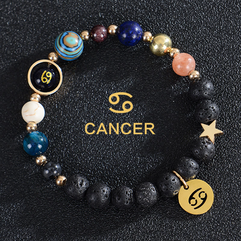 Olivenorma Twelve Constellations Eight Planets Gemstone Bracelet - Lava Stone - Cancer - image 18