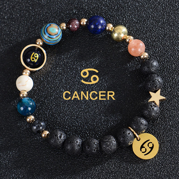 Olivenorma Twelve Constellations Eight Planets Gemstone Bracelet - Lava Stone - Cancer - image 18
