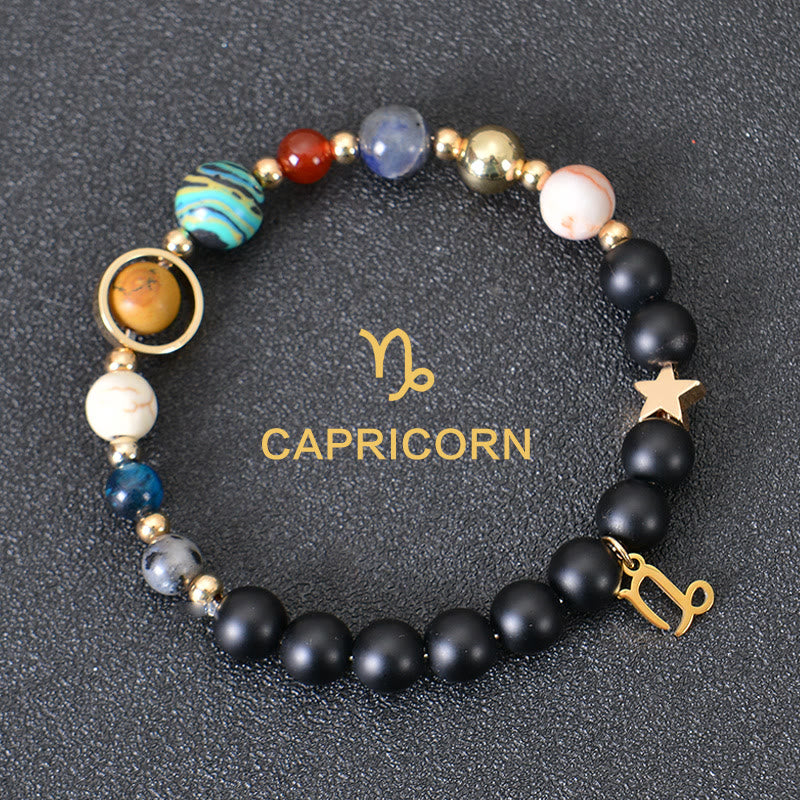 Olivenorma Twelve Constellations Eight Planets Gemstone Bracelet - Black Onyx - Capricorn - image 12
