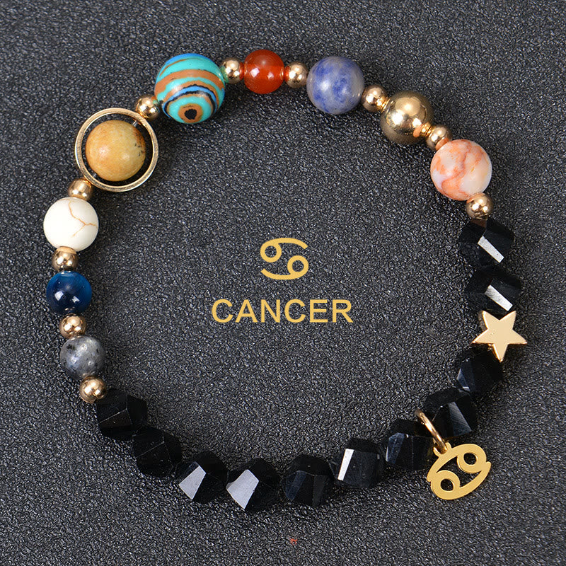 Olivenorma Twelve Constellations Eight Planets Gemstone Bracelet - Facted Obsidian - Cancer - image 30