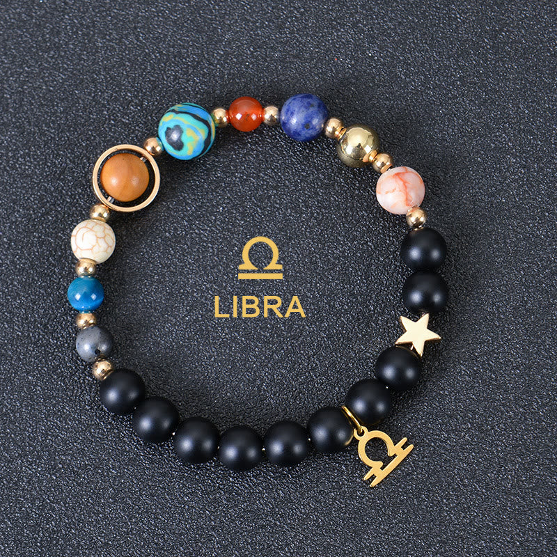 Olivenorma Twelve Constellations Eight Planets Gemstone Bracelet - Black Onyx - Libra - image 9