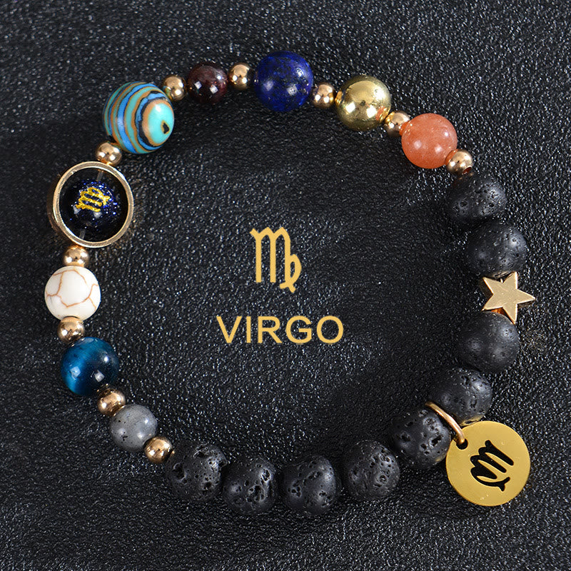 Olivenorma Twelve Constellations Eight Planets Gemstone Bracelet - Lava Stone - Virgo - image 20