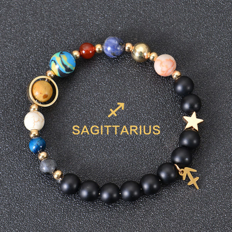Olivenorma Twelve Constellations Eight Planets Gemstone Bracelet - Black Onyx - Sagittarius - image 11