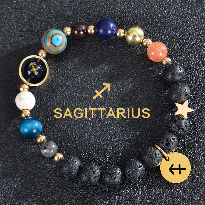 Olivenorma Twelve Constellations Eight Planets Gemstone Bracelet - Lava Stone - Sagittarius - image 23