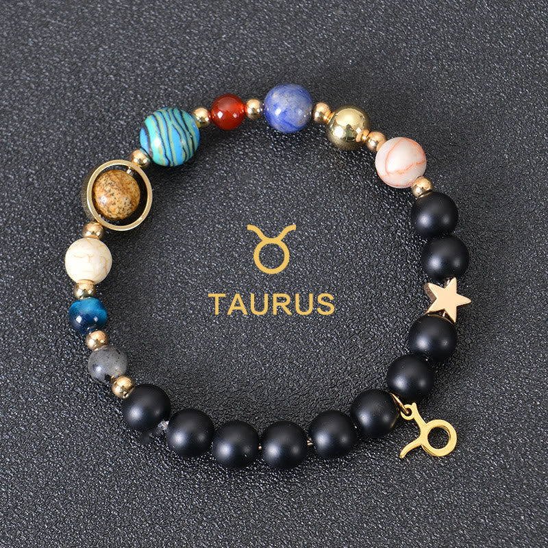 Olivenorma Twelve Constellations Eight Planets Gemstone Bracelet - Black Onyx - Taurus - image 4