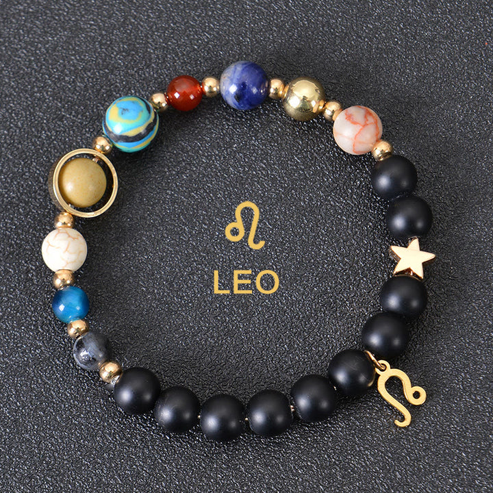 Olivenorma Twelve Constellations Eight Planets Gemstone Bracelet - Black Onyx - Leo - image 7