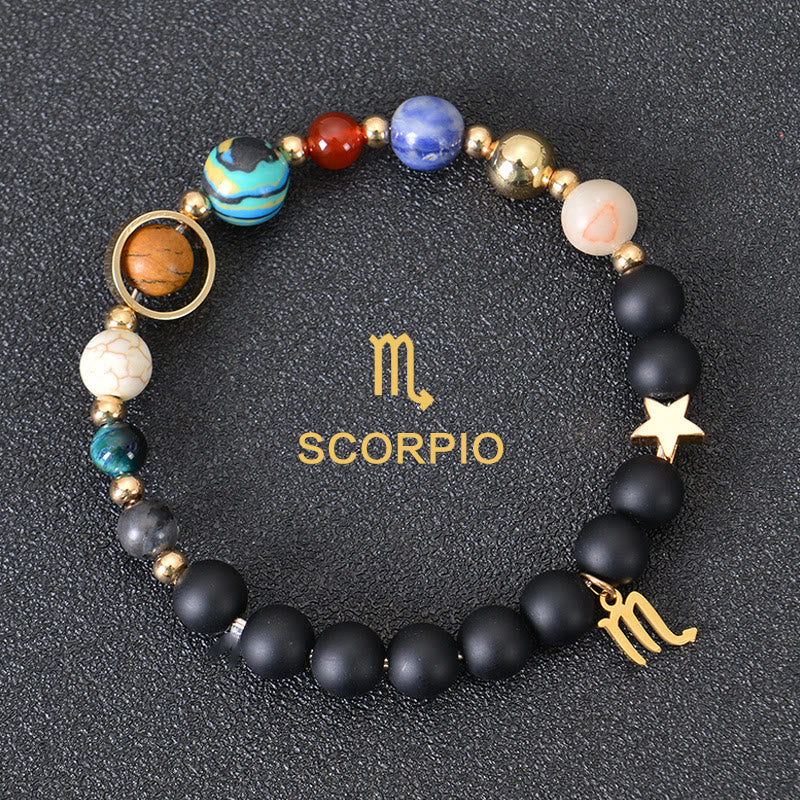 Olivenorma Twelve Constellations Eight Planets Gemstone Bracelet - Black Onyx - Scorpio - image 10