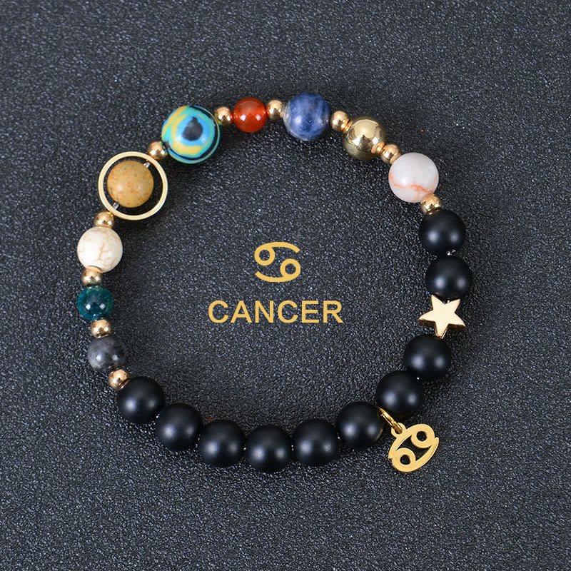 Olivenorma Twelve Constellations Eight Planets Gemstone Bracelet - Black Onyx - Cancer - image 6