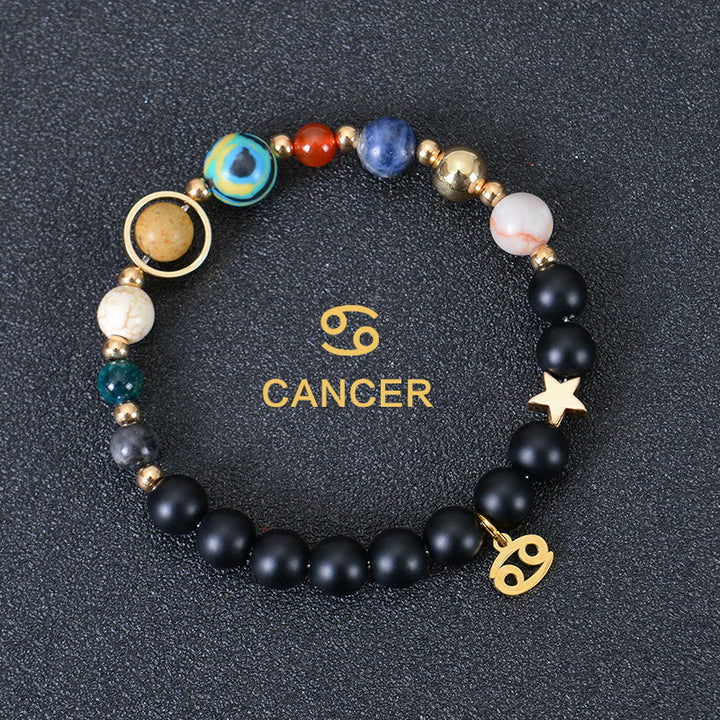 Olivenorma Twelve Constellations Eight Planets Gemstone Bracelet - Black Onyx - Cancer - image 6
