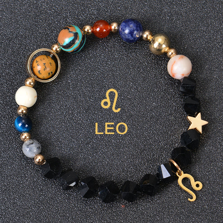 Olivenorma Twelve Constellations Eight Planets Gemstone Bracelet - Facted Obsidian - Leo - image 31