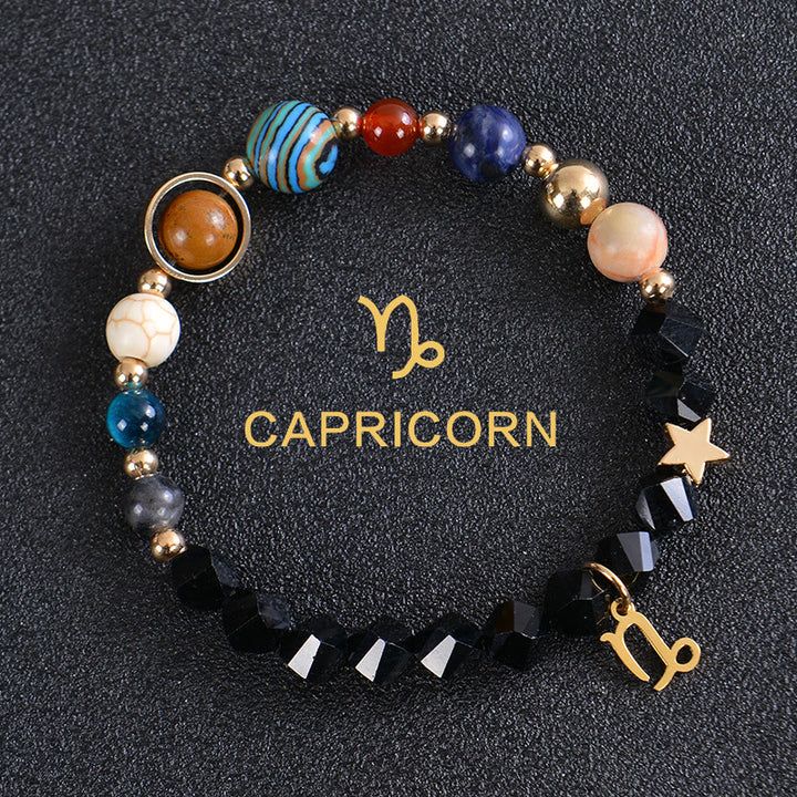 Olivenorma Twelve Constellations Eight Planets Gemstone Bracelet - Facted Obsidian - Capricorn - image 36