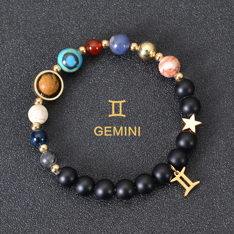 Olivenorma Twelve Constellations Eight Planets Gemstone Bracelet - Black Onyx - Gemini - image 5