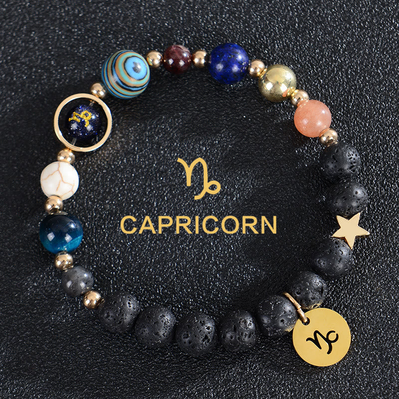 Olivenorma Twelve Constellations Eight Planets Gemstone Bracelet - Lava Stone - Capricorn - image 24