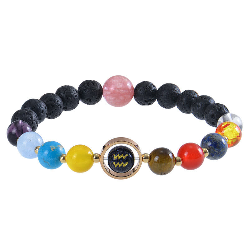 Olivenorma Eight Planets Zodiac Lava Stone Bracelet - image 1