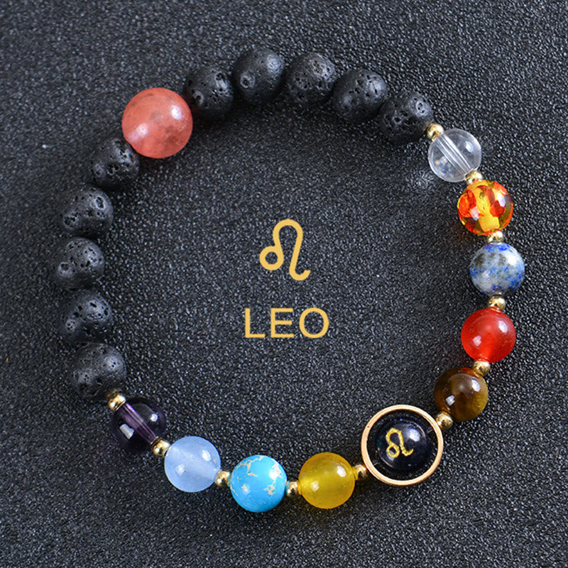 Olivenorma Eight Planets Zodiac Lava Stone Bracelet - Leo - image 14
