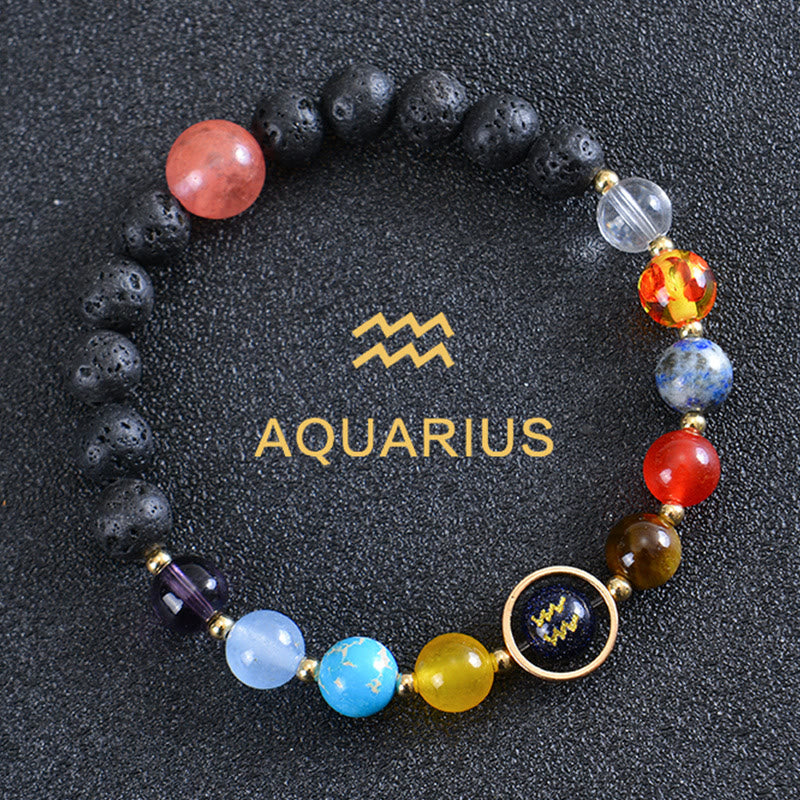 Olivenorma Eight Planets Zodiac Lava Stone Bracelet - Aquarius - image 8