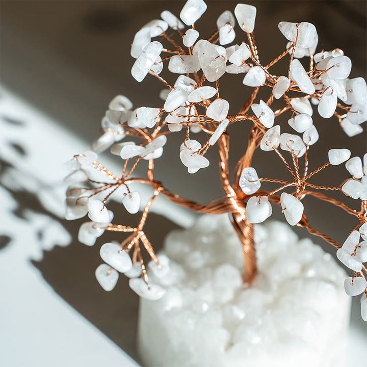 Olivenorma Natural White Chalcedony Reiki Crystal Bonsai Feng Shui Tree - image 3