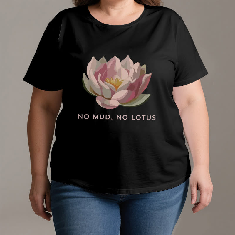 Olivenorma "NO MUD, NO LOTUS" Cotton Yoga Tee T-Shirt - image 2