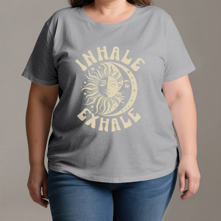 Olivenorma "INHALE EXHALE" Sun & Moon Spititual Tee T-Shirt - image 2