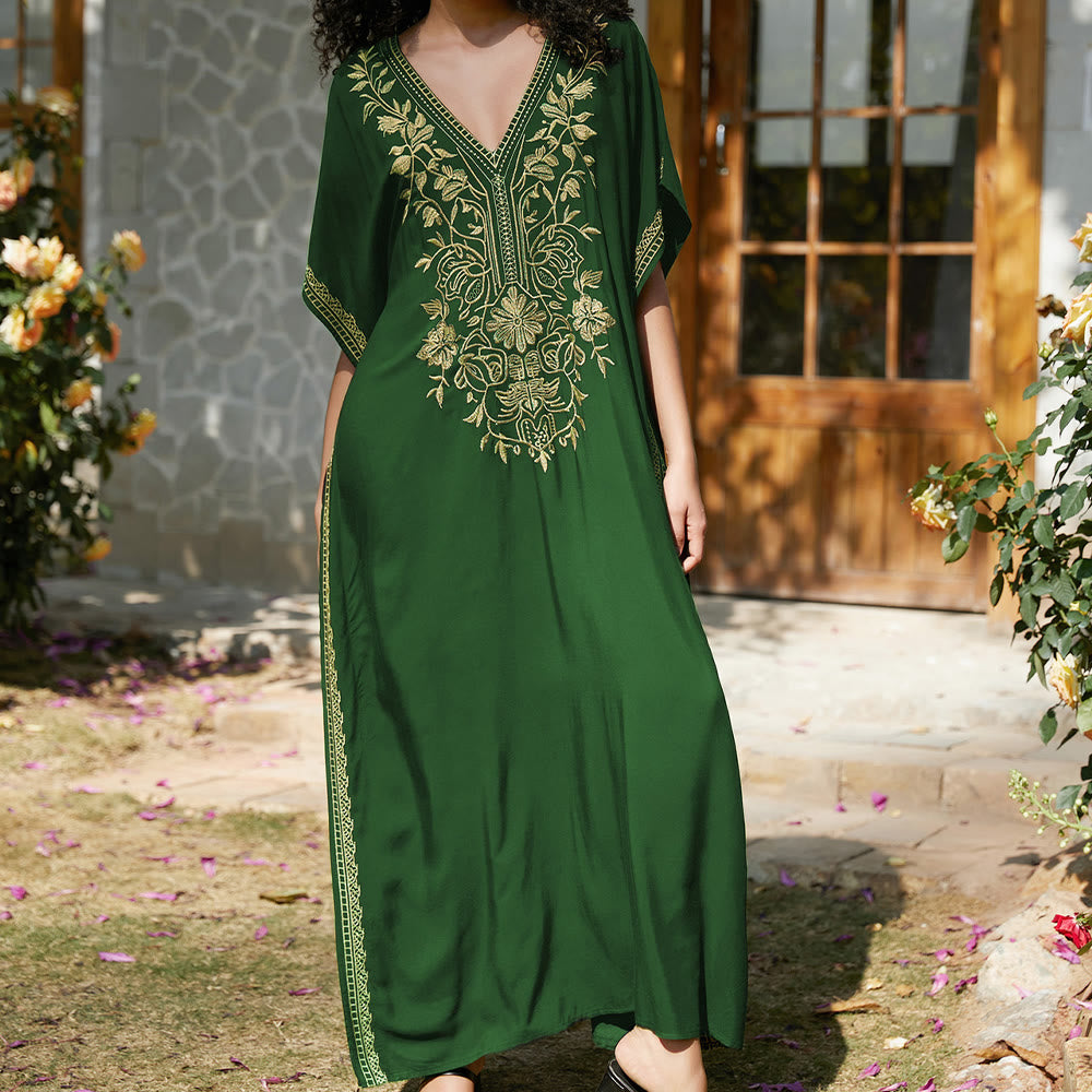 Olivenorma Beach Blouse Embroidered Vacation Kaftan Dress - image 24