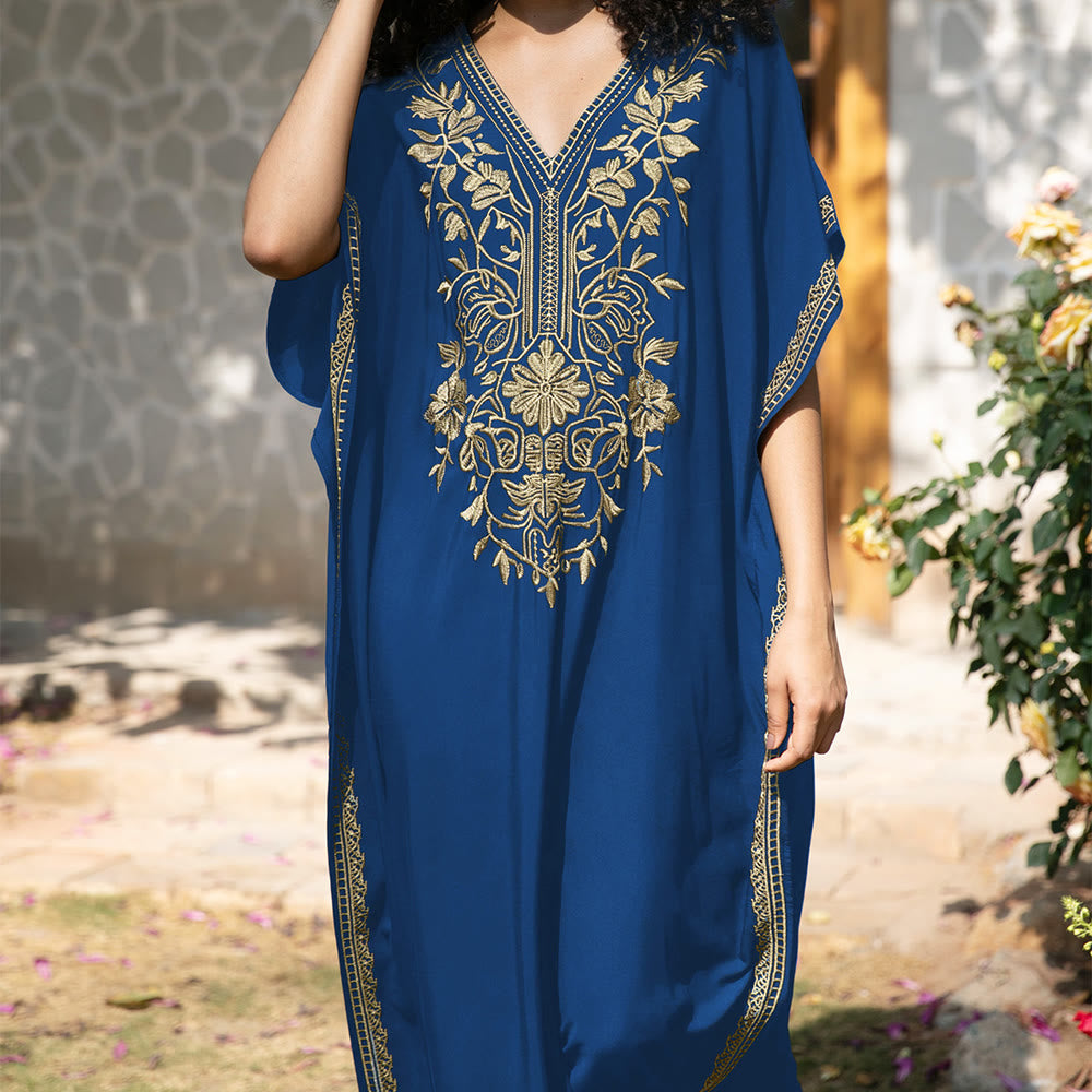 Olivenorma Beach Blouse Embroidered Vacation Kaftan Dress - image 15