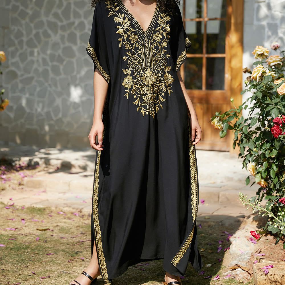 Olivenorma Beach Blouse Embroidered Vacation Kaftan Dress - image 4